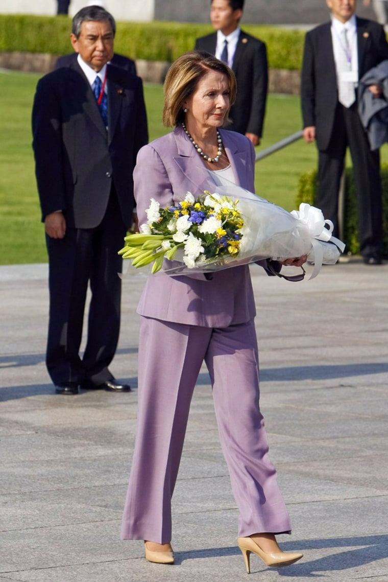 Image: Nancy Pelosi visiting the Peace Memorial Park in Hiroshima