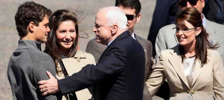 Image: John McCain, Sarah Palin, Levi Johnston, Bristol Palin