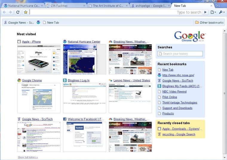 Image: Screenshot from Google Chrome Web browser