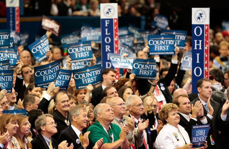 Image: People applaude on day two of the Republican National Convention