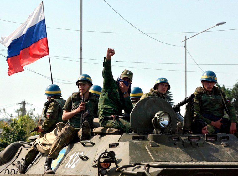 Russians soldiers withdraw checkpoints in the Poti - Senaki corridor