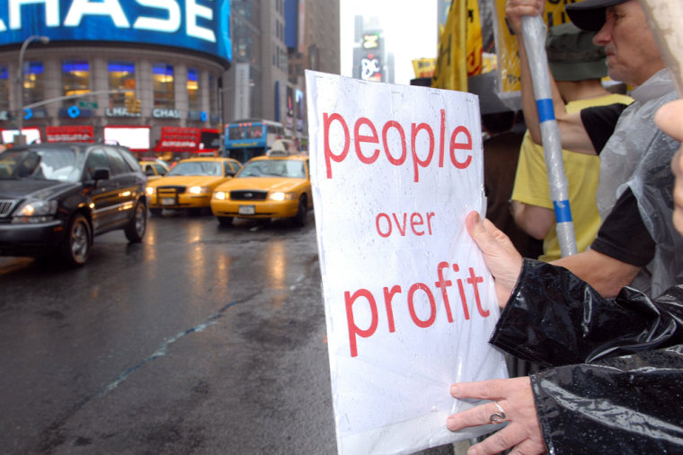 Image: Protestors against the Wall Street Bail Out