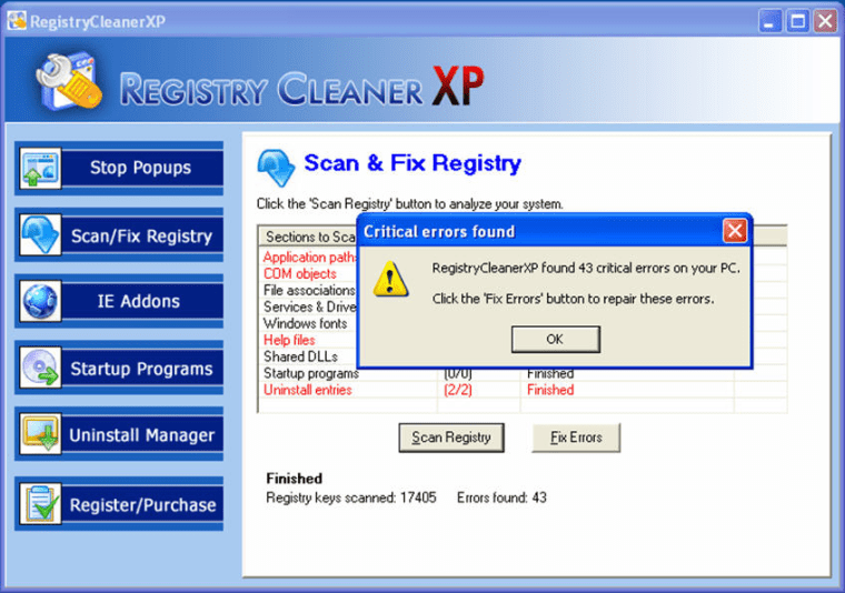 Image: Screen grab from registrycleanerxp.com