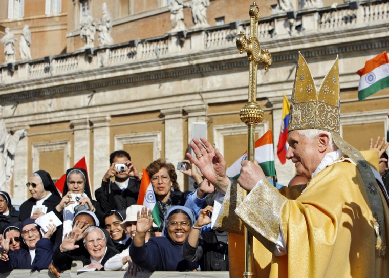Image: Pope Benedict XVI arrives in St. Peter's square at the Vatican