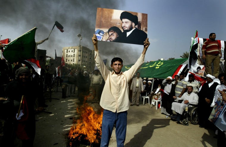 Image:  Shiite demonstrators take part in a protest