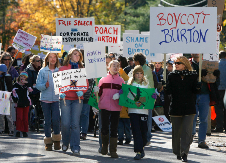 Image: Burton protests