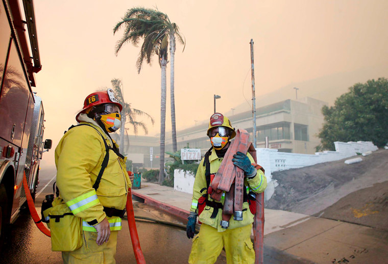 Wildfires burn in Malibu, California
