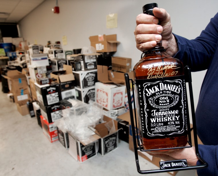 Image: A confiscated 3-liter bottle of Jack Daniel's whiskey