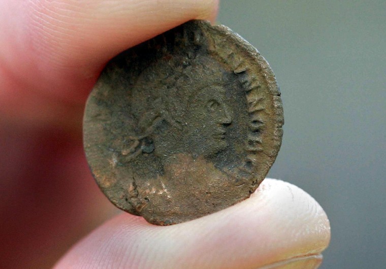 Image: A  Roman coin from the Iron Age has been found on the site of the aquatics center planned for the London 2012 Olympic Games.