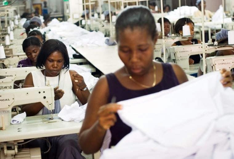 Image: Workers produce clothing items