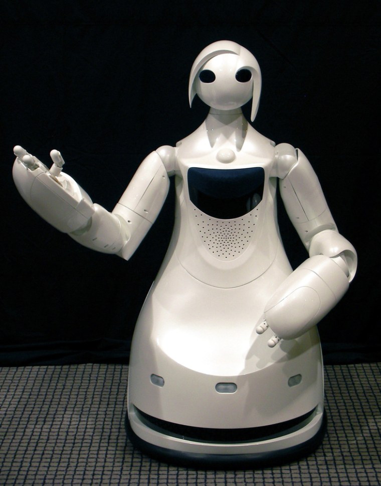 Image: tour guide robot \"Robina.\"