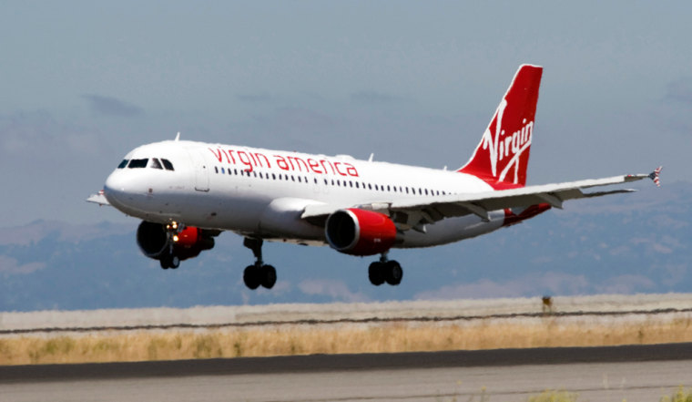 Image: Virgin America plane arrives at San Francisco International Airport from JFK