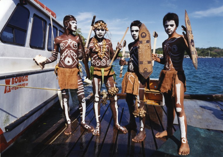 Image: Going tribal:  Body painting is an essential rite for Solomon Islanders.
