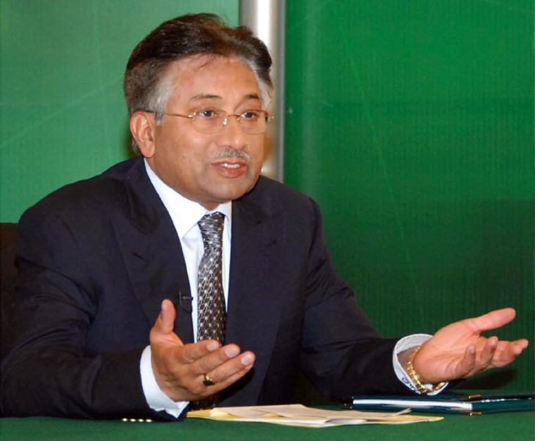 Image: Pakistan's President Pervez Musharraf speaks to the audience during a weekly programme in Islamabad.