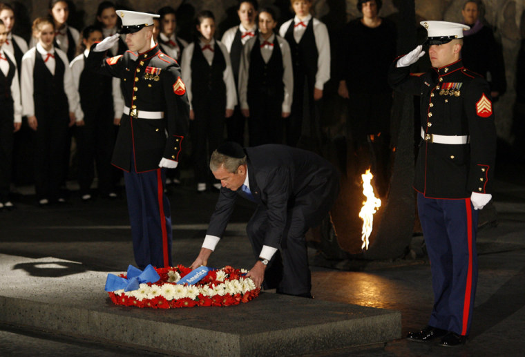 George Bush Visits Yad Vashem Holocaust Memorial