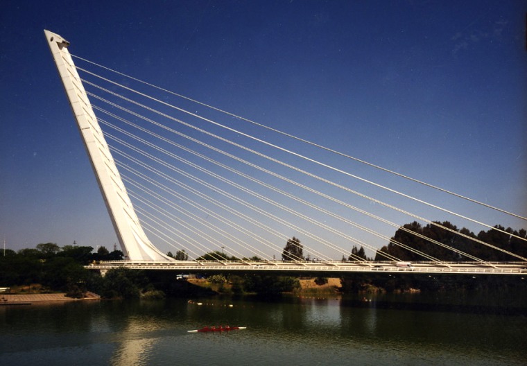 Image: Calatrava's Alamillo Bridge, in Seville