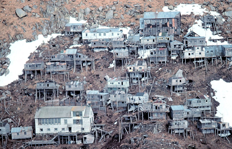 Iamge:  The deserted stilt village of King Island, Alaska