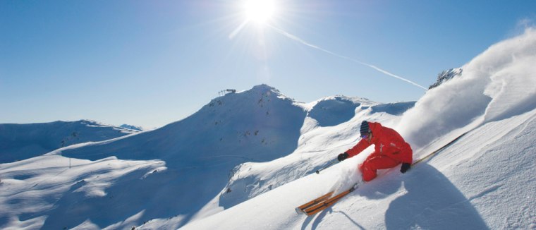 Image: A skier on the slopes in Whistler, British Columbia.