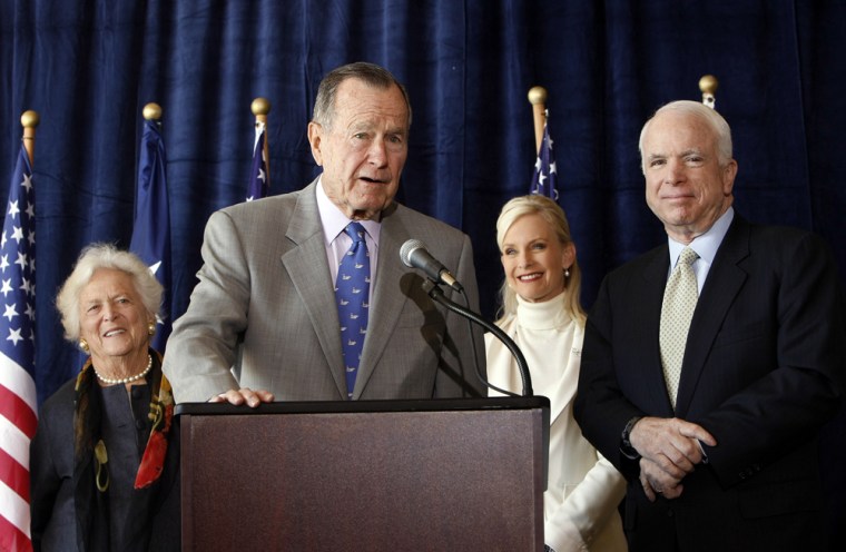 Image: John McCain, George H.W. Bush, Barbara Bush, Cindy McCain