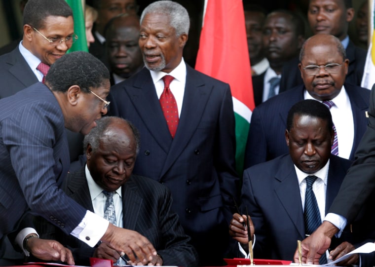 Kenya rival leaders sign power-sharing deal
