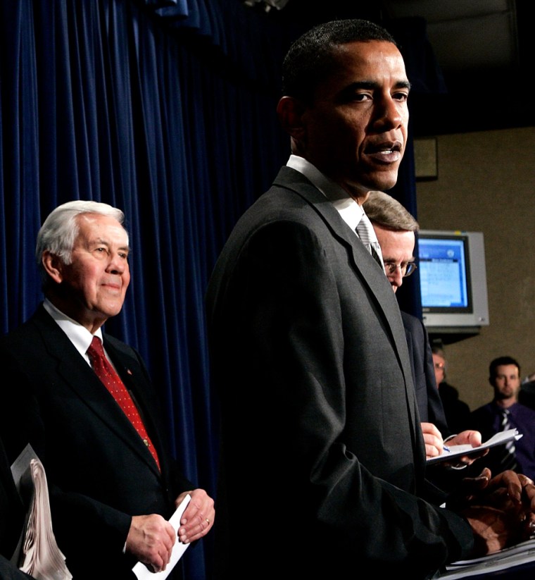 Image:  Sen. Richard Lugar; Sen. Barack Obama