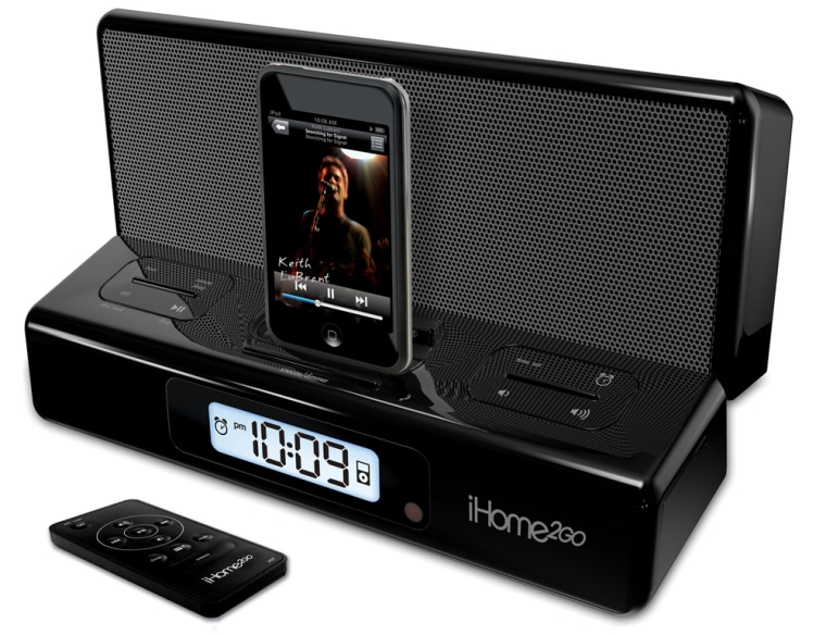 Image: iHome portable speakers with alarm clock for iPod