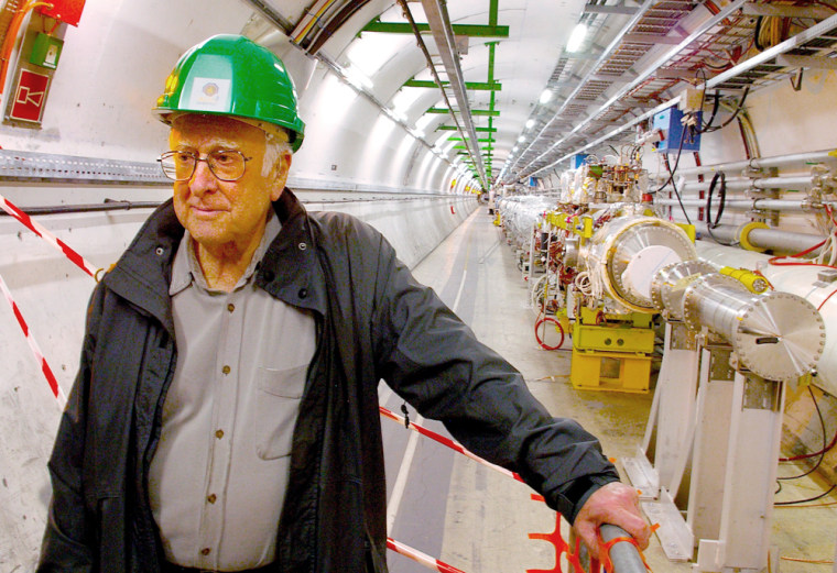 Image: Peter Higgs at the Large Hadron Collider
