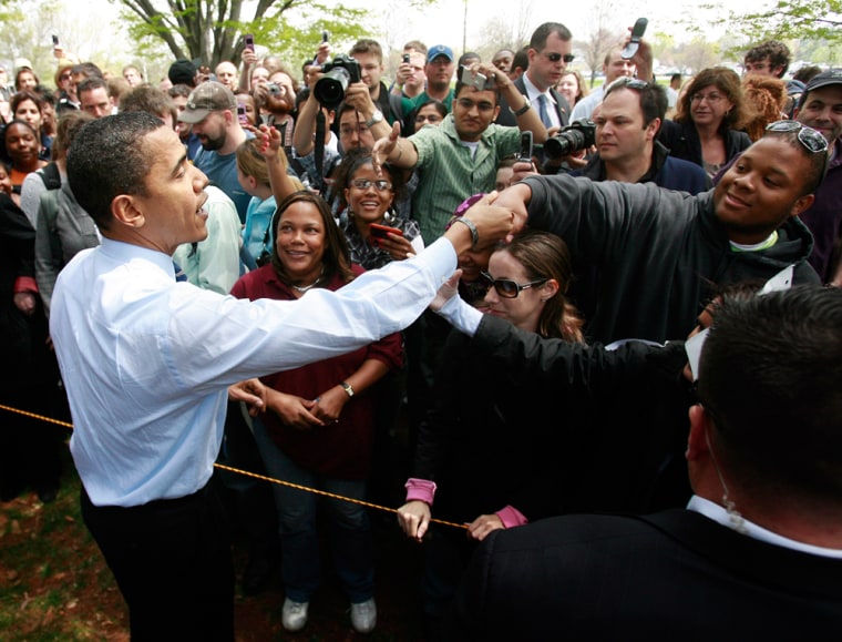 Image: Sen. Barack Obama campaigning in Pennsylvania