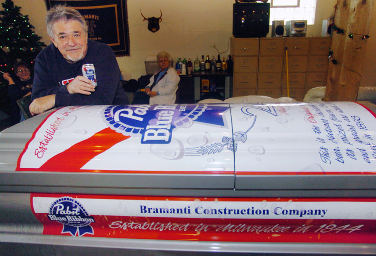 Image: Bill Bramanti and his casket