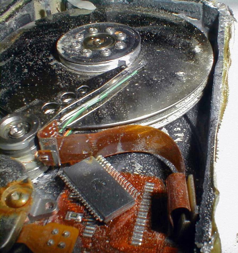 Image: hard drive recovered from space shuttle Columbia