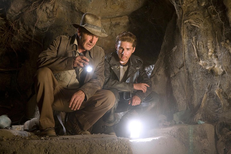 Harrison Ford (left) is back as Indiana Jones, co-starring with Shia LaBeouf in \"Indiana Jones and the Kingdom of the Crystal Skull.