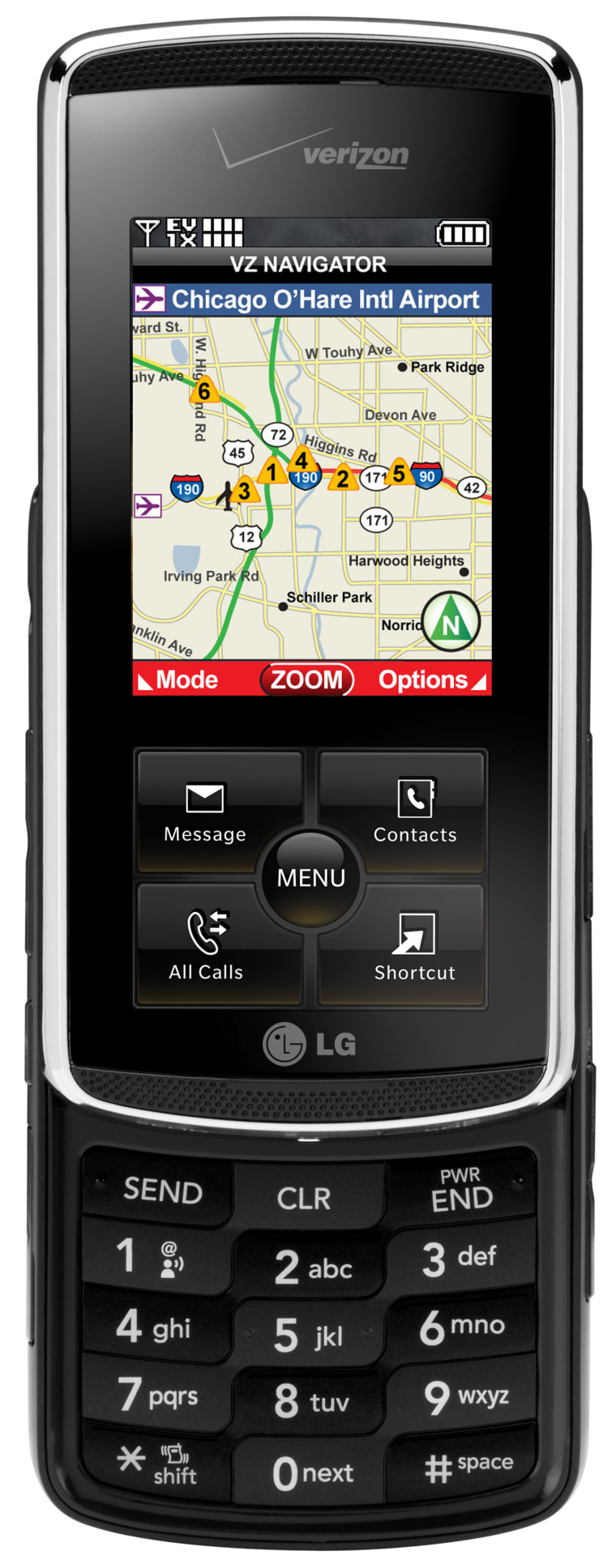 Image: Verizon Wireless' VZ Navigation software on phone