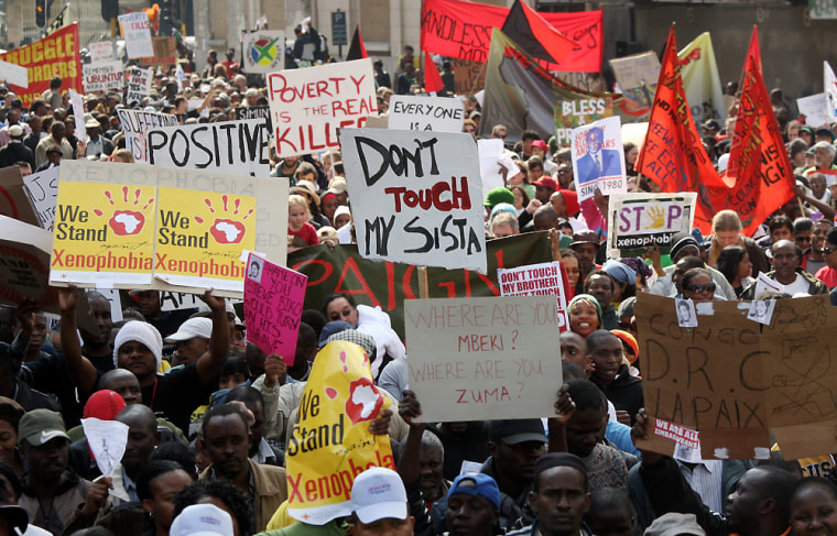 Image: Thousands of South Africans and foreign immigrants protest the attacks on the immigrant community