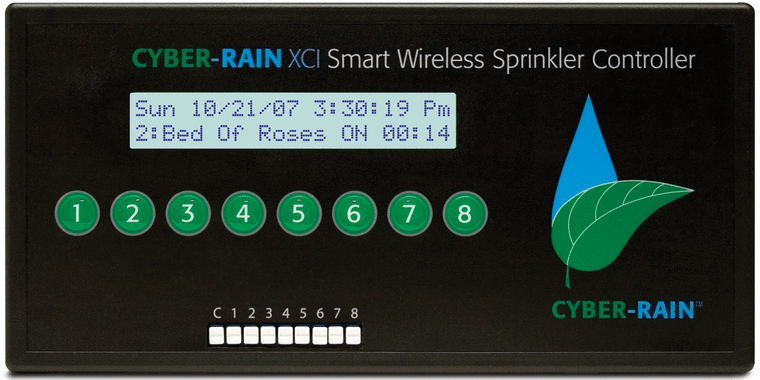 Image: Control screen for Cyber-Rain automated sprinkler system