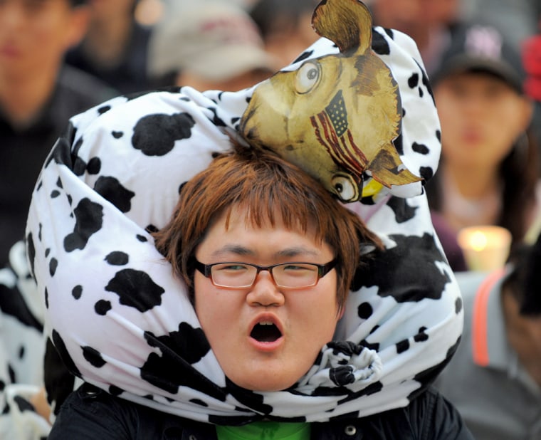 Image: Protestor in Seoul, South Korea