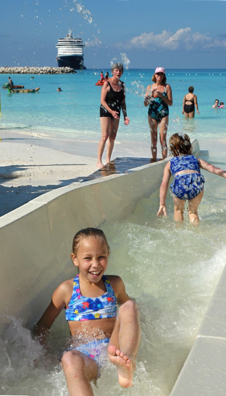 Image: children on a water slide