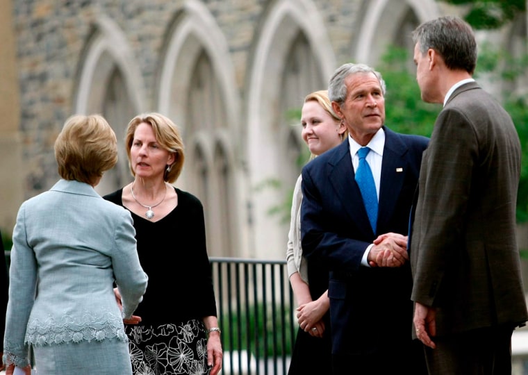 Image: President Bush attends Russert's funeral