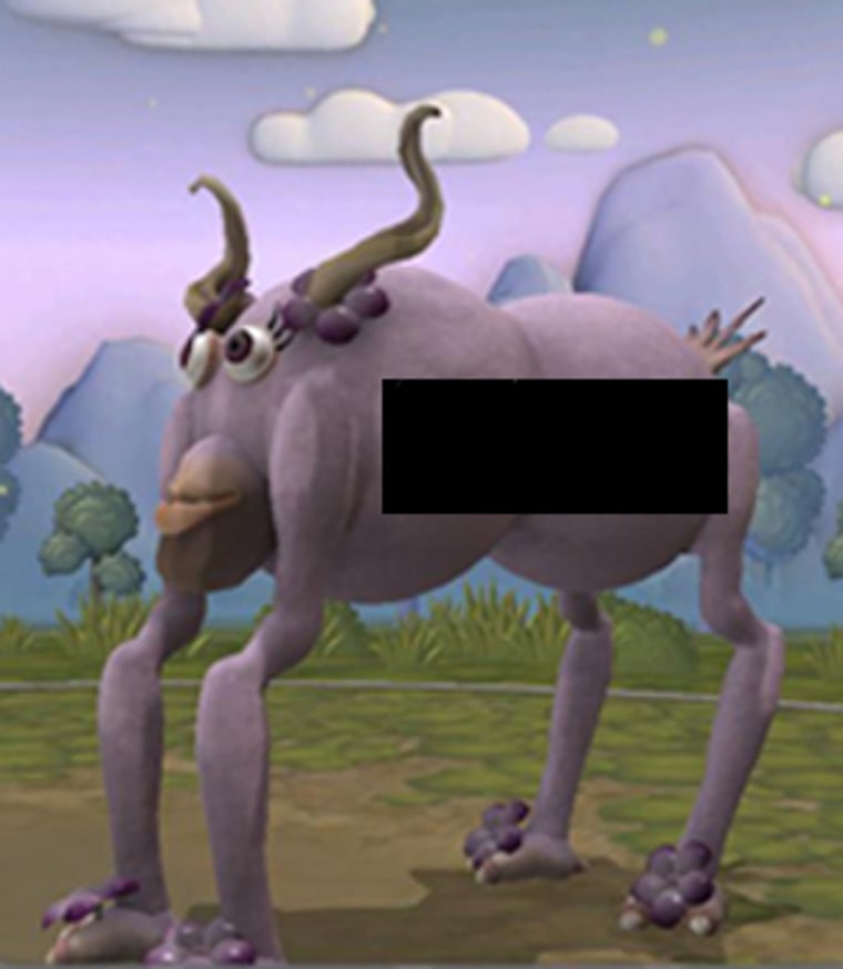 Image: The "Boobalicious" character created by PC Gamer editor Kristen Salvatore earned her a warning letter from Electronic Arts, publisher of "Spore." Offending bits have been blacked out to protect the children.