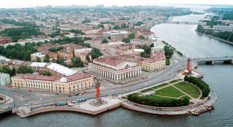 Image: An aerial view of downtown St. Petersburg with some of the city landmarks