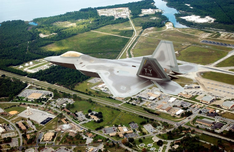 Image: F/A 22 Raptor flies past Tyndall Air Force Base