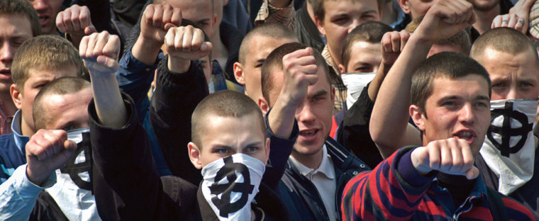 Image: Ukrainian skinheads and nationalists