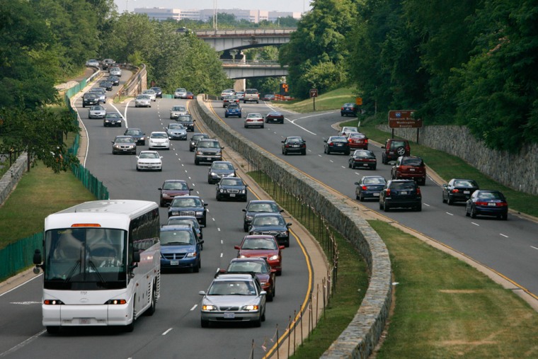 Image: Traffic is steady on the George Washington Memorial Parkway in Arlington, Va.
