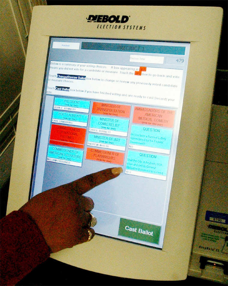 ELECTRONIC VOTING MACHINE DEMONSTRATED AT REGISTRARS IN NORWALK