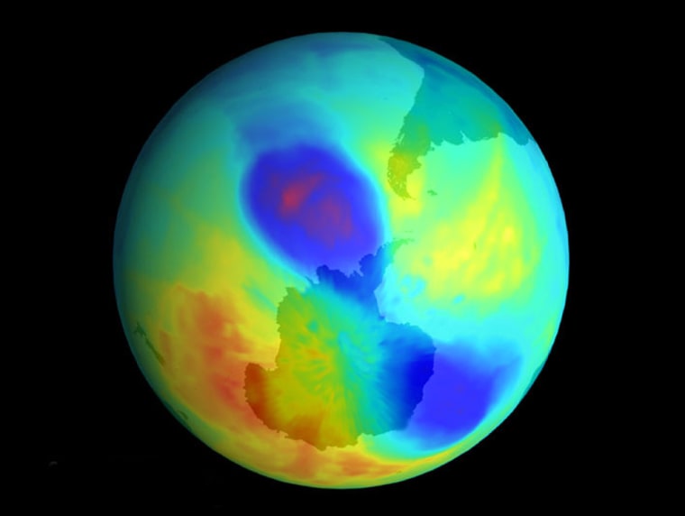 THE ANTARCTIC OZONE HOLE SPLIT INTO TWO HOLES