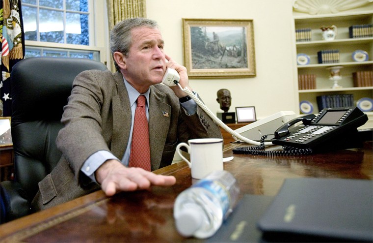 Bush Talks To Tony Blair Following Saddam Hussein's Capture