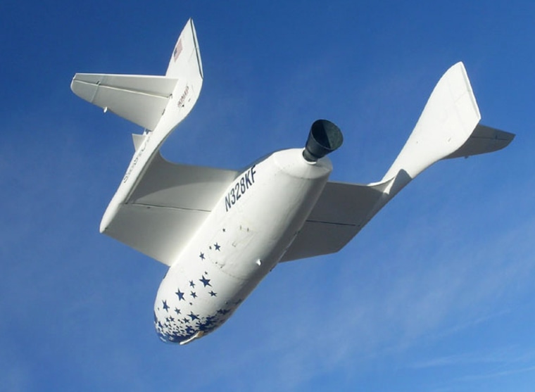 SpaceShipOne is designed to soar to the edge of space.