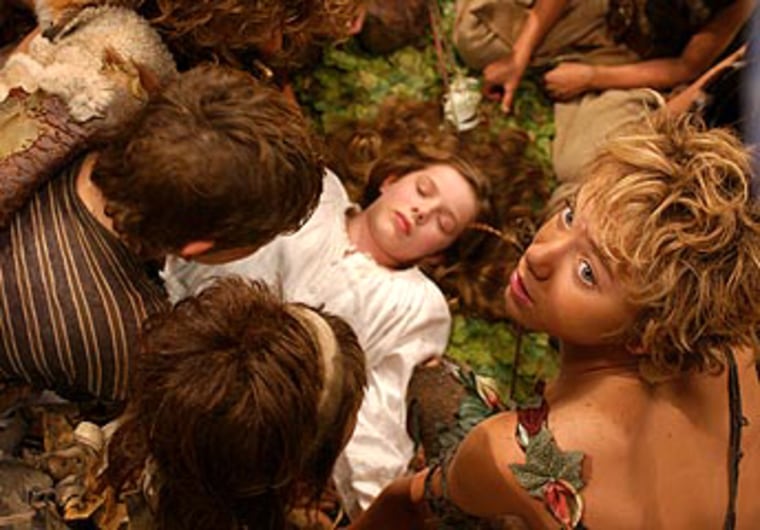 Rachel Hurd-Wood as Wendy and Jeremy Sumpter as Peter Pan.