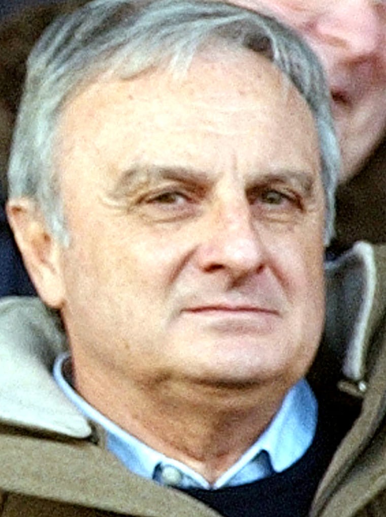 **FILE**Former Parmalat founder and CEO Calisto Tanzi is seen in Parma, northern Italy, in this undated photo made available last week. Prosecutors asked a judge Monday, Dec. 29, 2003, to confirm Tanzi's arrest after they accused him of market rigging,fraudulent bankruptcy and making false statements to auditors to hide a multi-billion dollar hole in the dairy company's balance sheet. A ruling in the prosecutors' favor would convert the detention of Calisto Tanzi into a formal arrest, and allow chargesto be officially leveled against him. Tanzi was picked up late Saturday in Milan. (AP Photo)