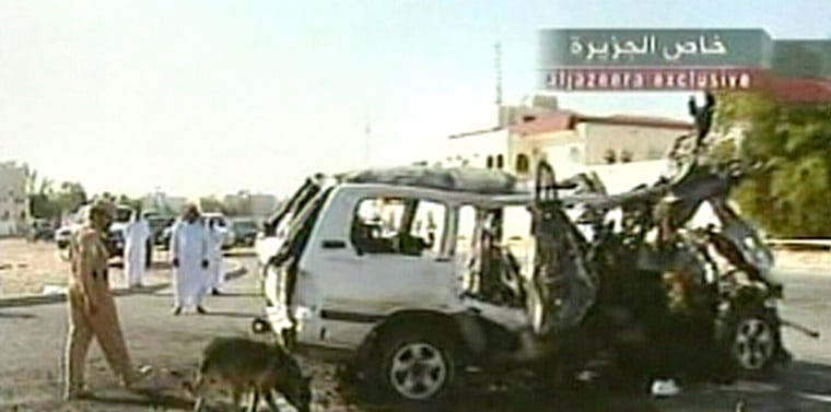 Former Chechen President Zelimkhan Yandarbiyev died when his car, seen here, reportedly exploded in Doha, Qatar, on Friday.