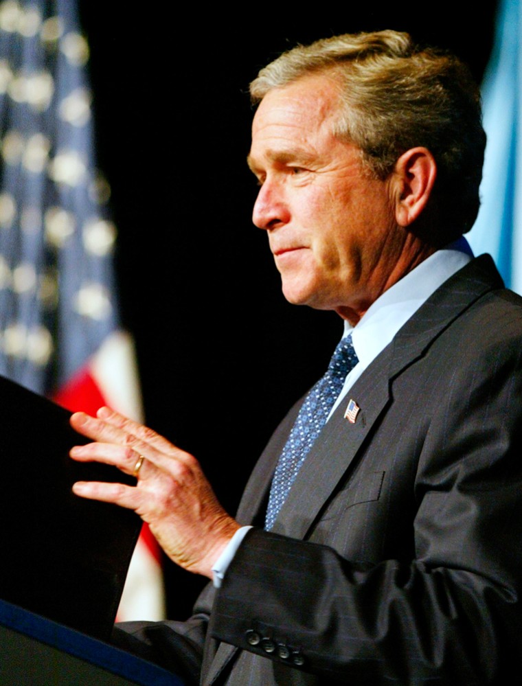 US PRESIDENT GEORGE W BUSH CONCLUDES AT NATIONAL DEFENSE UNIVERSITY